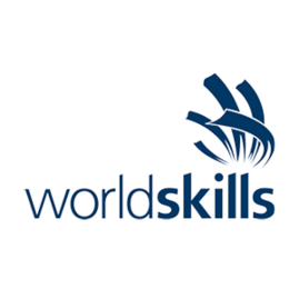 Logo von Worldskills: WorldSkills ist eine internationale Wohltätigkeitsorganisation, die alle zwei Jahre in verschiedenen Teilen der Welt Welt- und nationale Meisterschaften für berufliche Fähigkeiten organisiert und außerdem Konferenzen über berufliche Fähigkeiten veranstaltet.